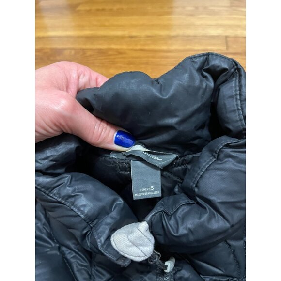 Eddie Bauer Goose Down Vest Women's Size Small Black Full Zip Quilted - Picture 2 of 4